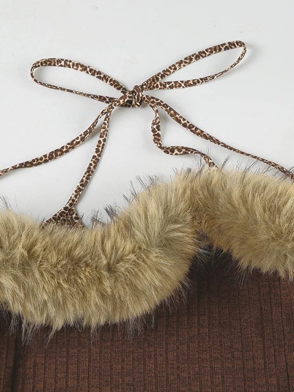 Off Shoulder Faux Fur Top