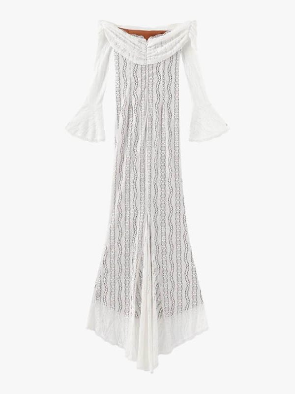 Off-Shoulder Lace Maxi Dress