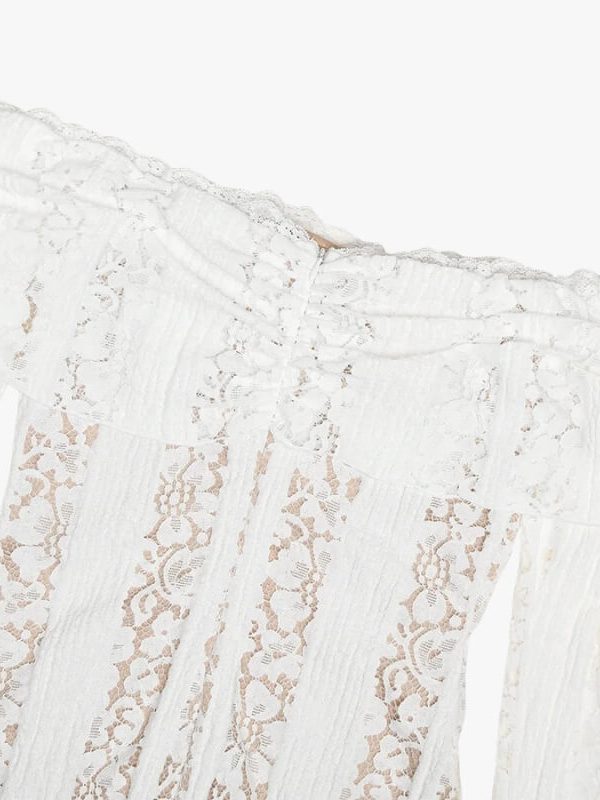 Off-Shoulder Lace Maxi Dress