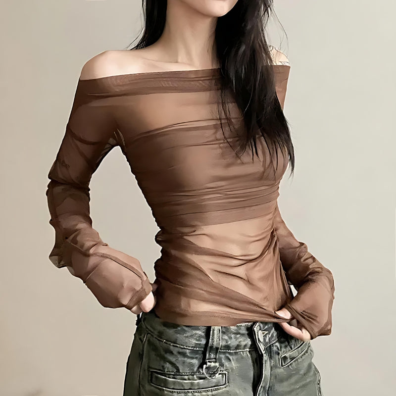 Off Shoulder Mesh Top Off Shoulder Mesh Top