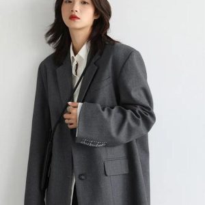 Office Style Wide Shoulder Classy Blazer