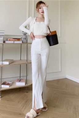 Old Money Hem Split Pants