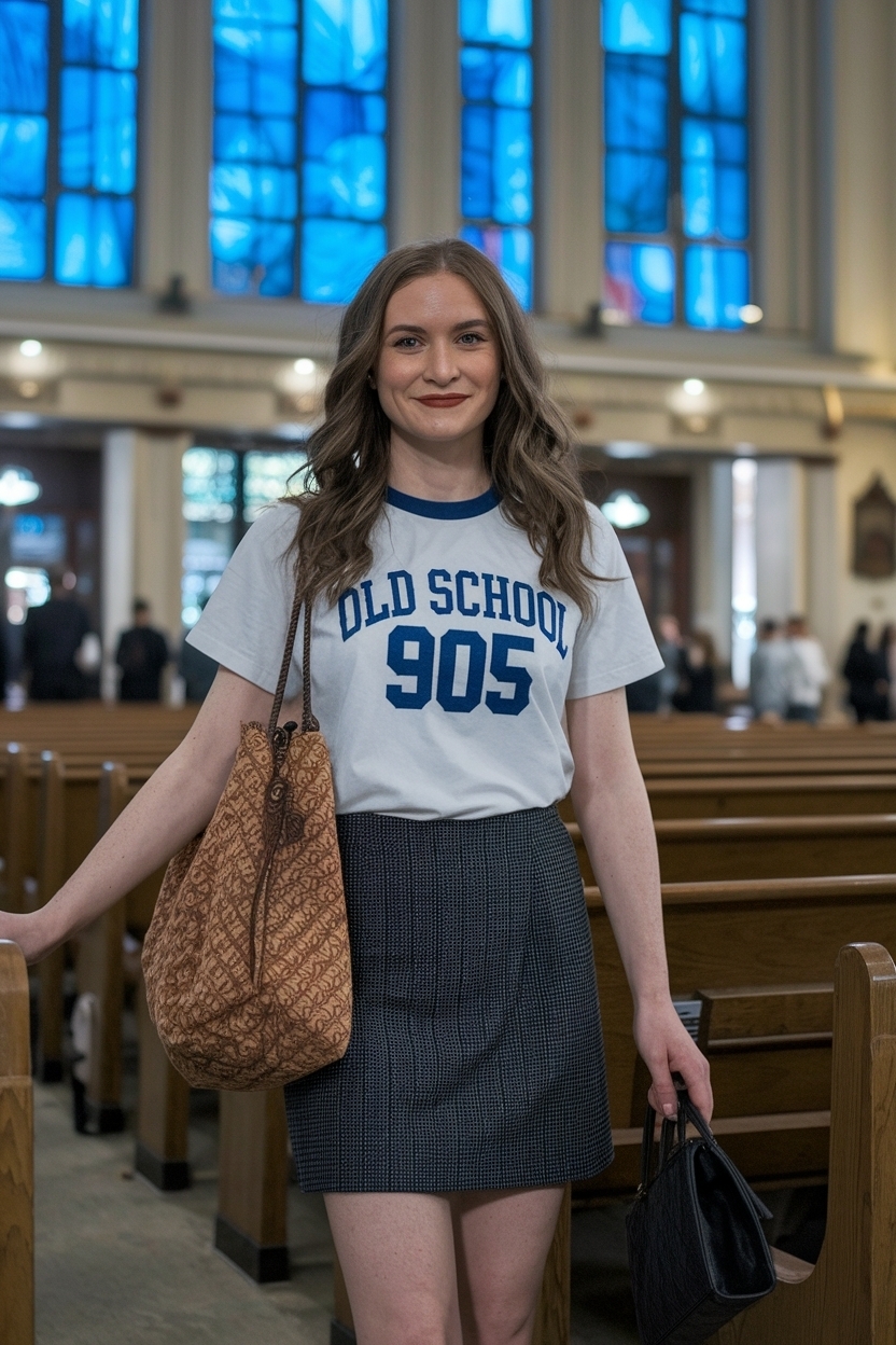 Old School Outfit 90s Women for Church: Retro Vibes outfit idea