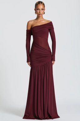 One Shoulder High Slit Maxi Dress