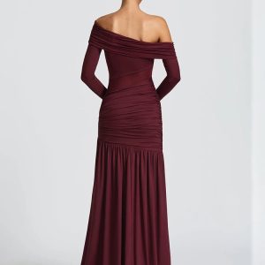 One Shoulder High Slit Maxi Dress