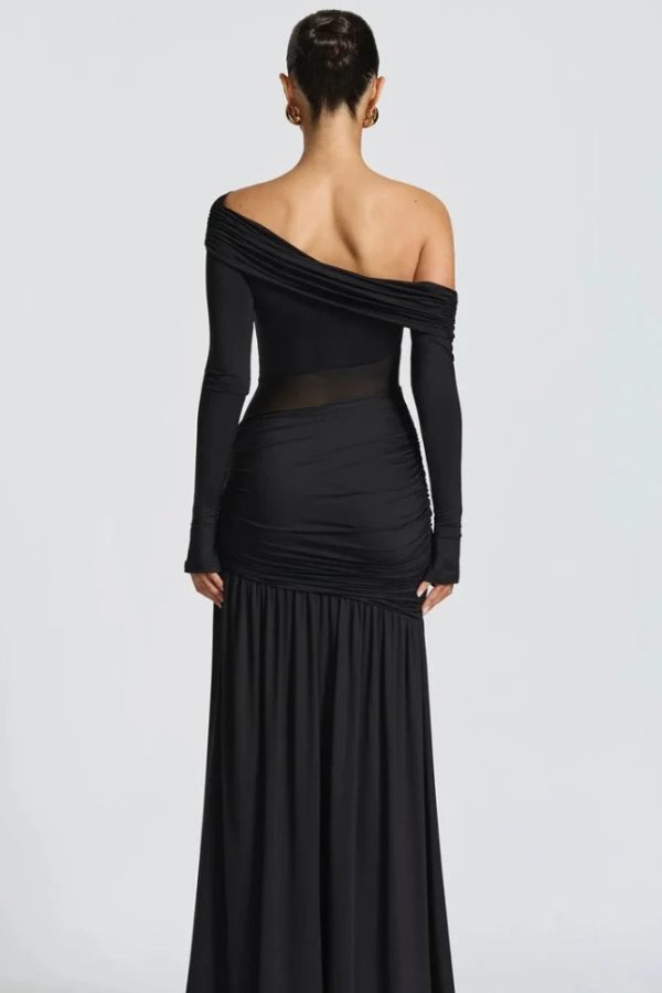 One Shoulder High Slit Maxi Dress
