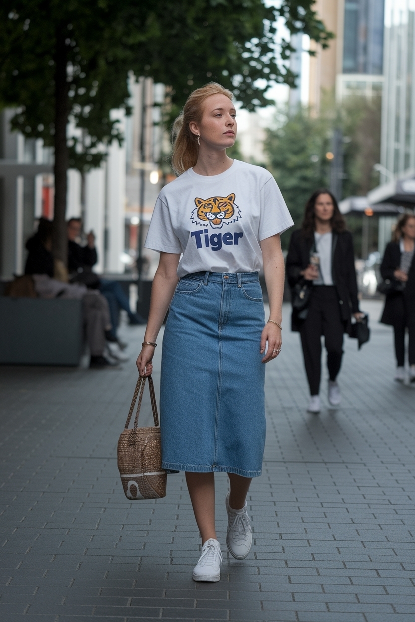 Onitsuka Tiger Women Outfit Denim Skirt: A Fashion Guide outfit idea
