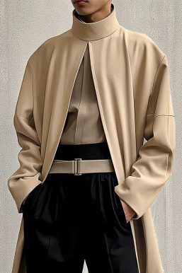 Open Front High Neck Jacket