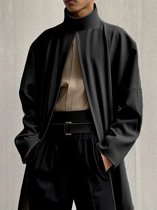 Open Front High Neck Jacket