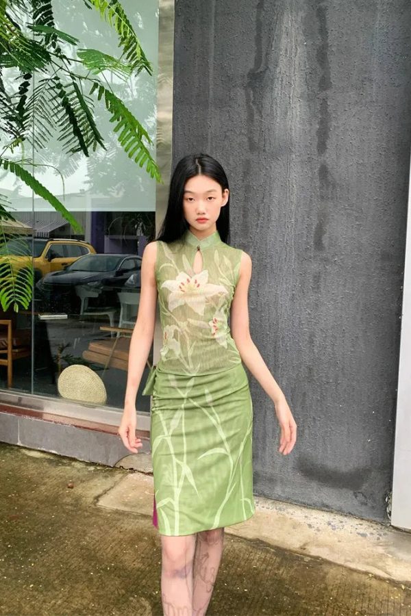 Orchid Top & Midi Skirt Two Piece Set