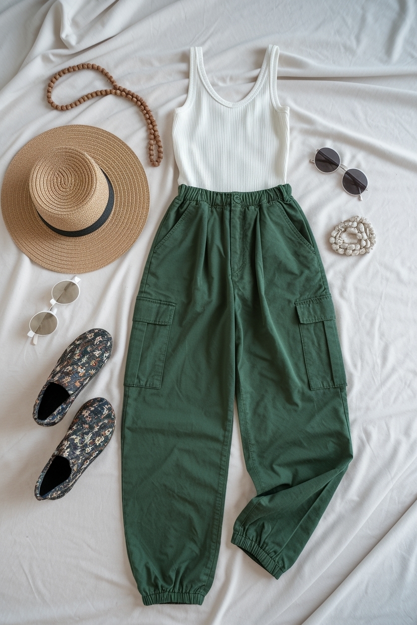 H2: Perfecting an Outfit with Green Cargo Pants for Any Season outfit idea