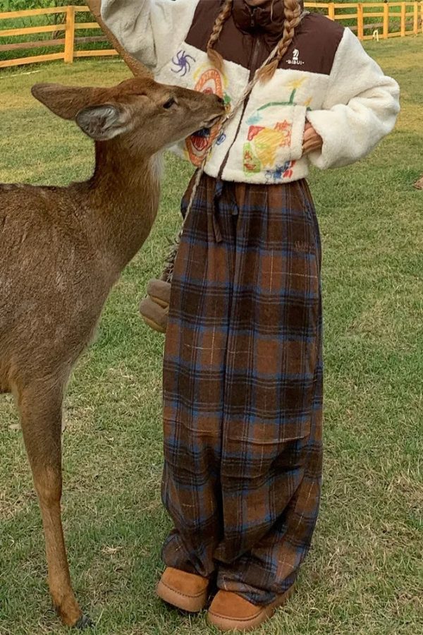 Oversized Plaid Sweatpants