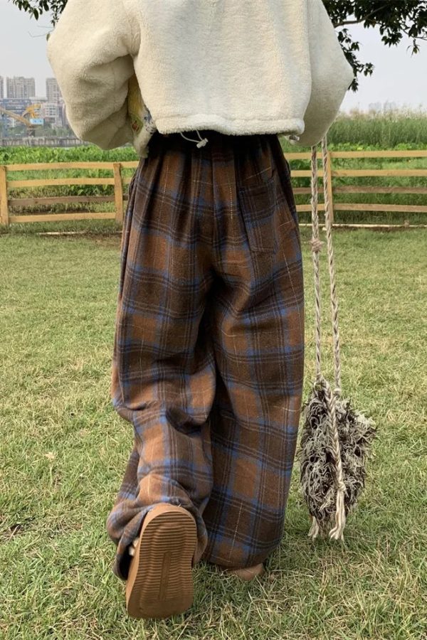 Oversized Plaid Sweatpants