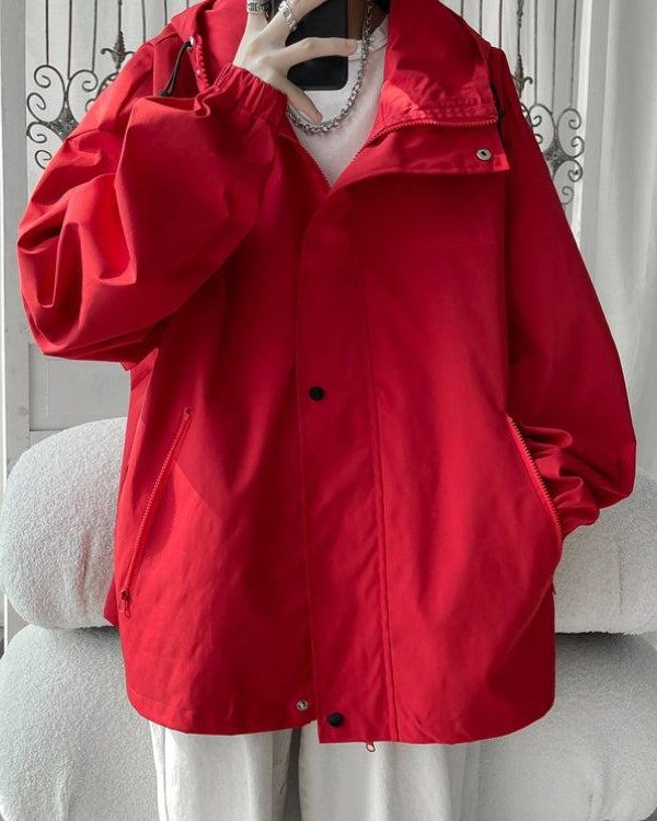 Oversized Windbreaker Hooded Jacket