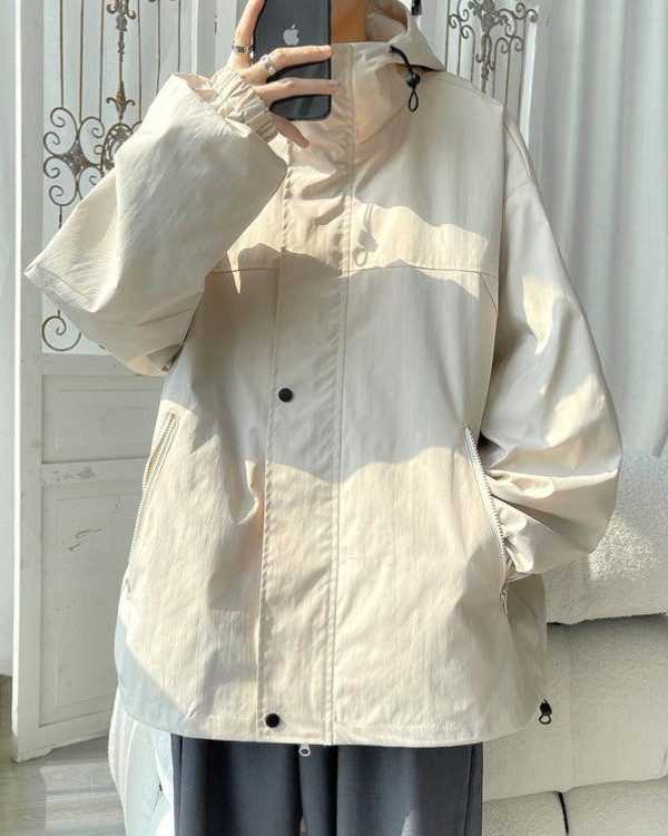 Oversized Windbreaker Hooded Jacket