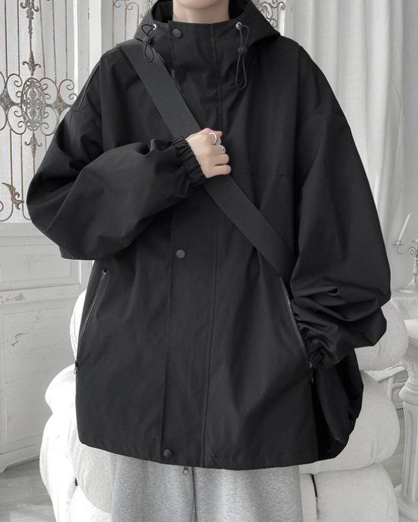 Oversized Windbreaker Hooded Jacket