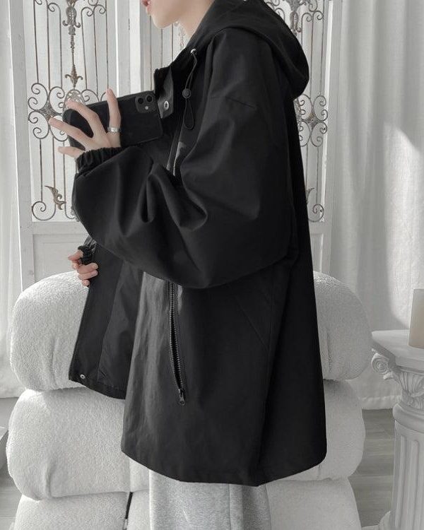 Oversized Windbreaker Hooded Jacket