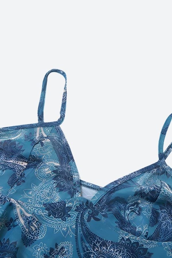 Paisley Mesh Crop Top