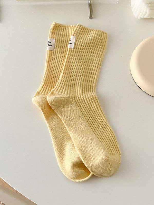 Pastel Colors Mid Cut Socks