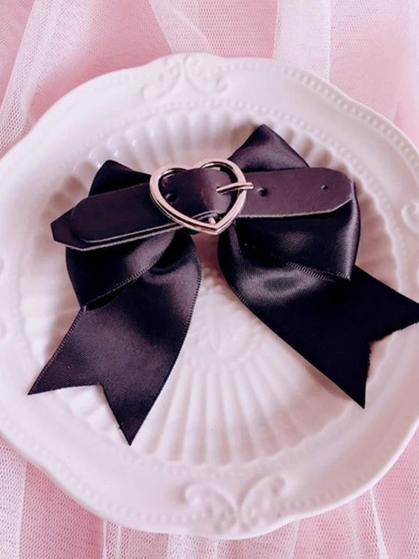Pastel Goth Belted Bow Hair Pins
