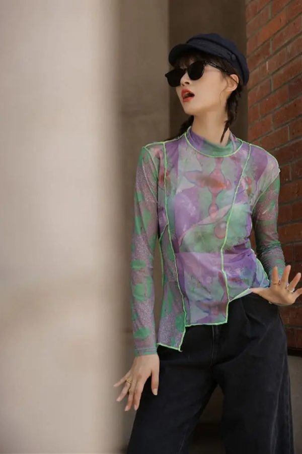 Patchwork Asymmetric Mesh Top