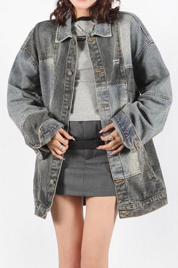 Patchwork Oversized Denim Jacket