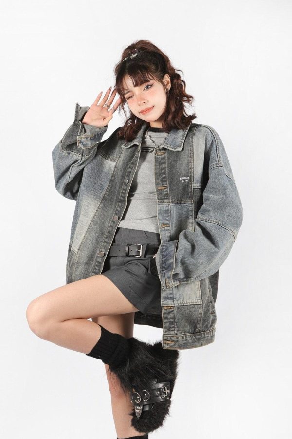 Patchwork Oversized Denim Jacket