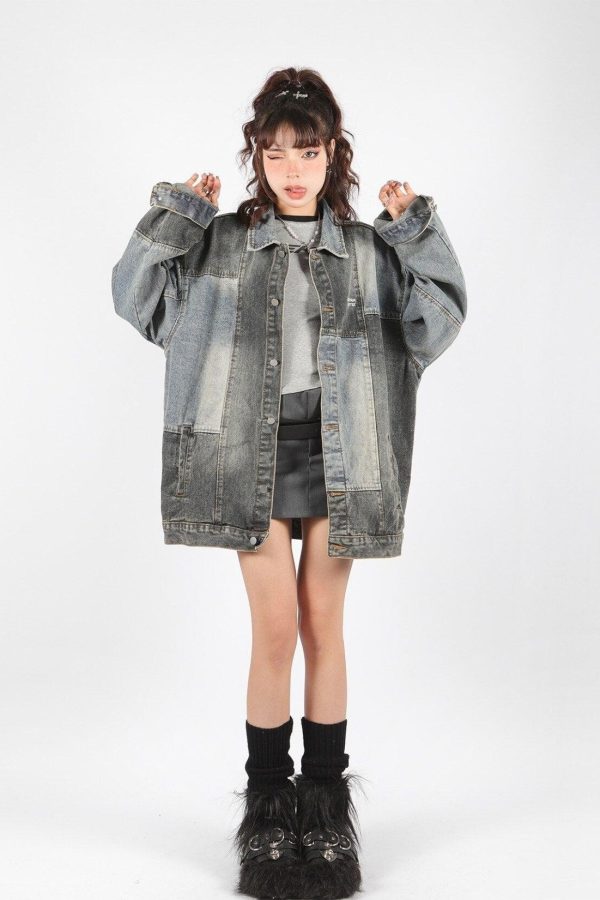 Patchwork Oversized Denim Jacket