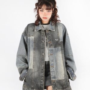 Patchwork Oversized Denim Jacket