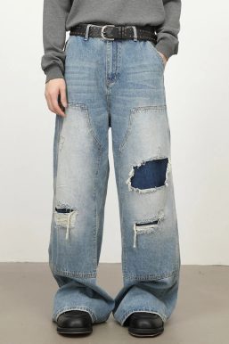 Patchwork Wide Jeans