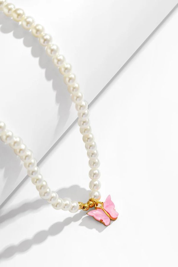 Pearl Belly Chain With Butterfly Pendant