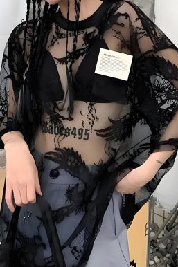 Pegasus Embroidered Sheer Top