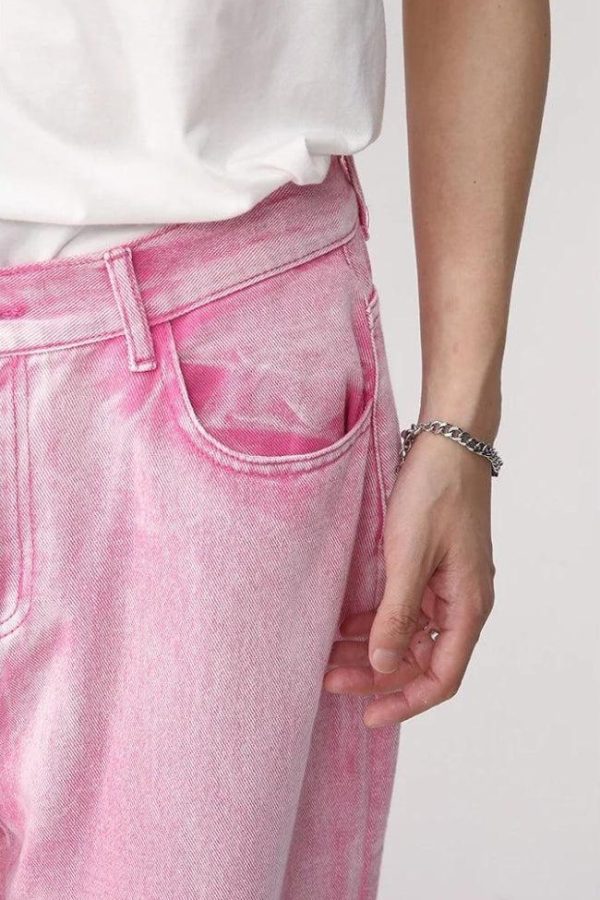 Pink Denim Jacket & Pants Two Piece Set