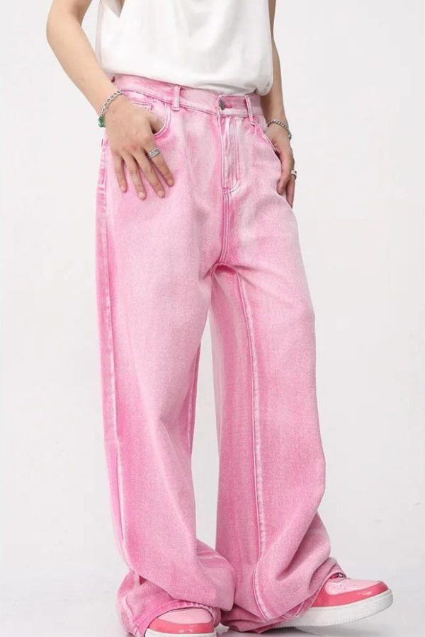 Pink Denim Jacket & Pants Two Piece Set