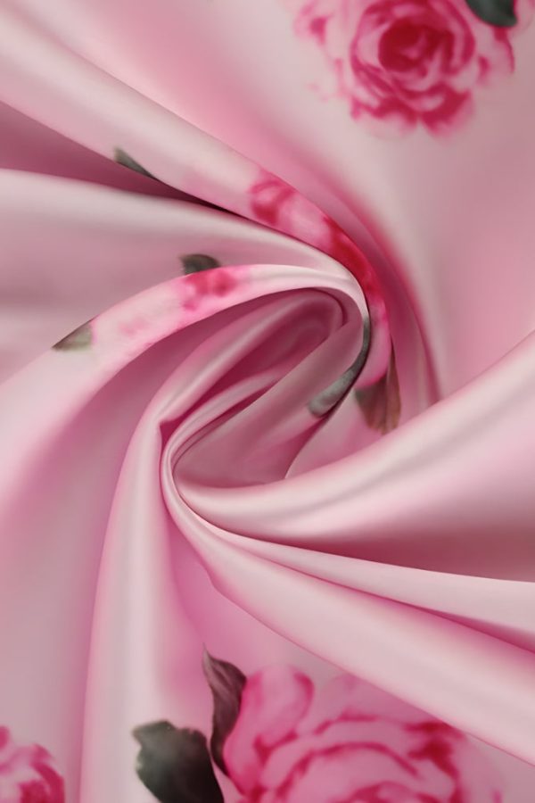 Pink Rose Satin Maxi Dress