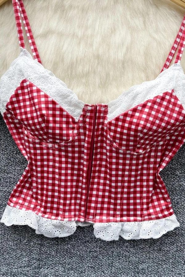 Plaid Bustier Crop Top