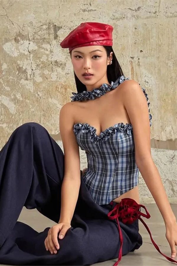 Plaid Corset Top