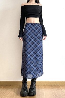 Plaid Midi Skirt