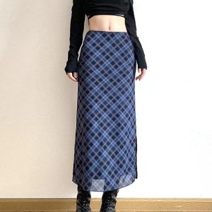 Plaid Midi Skirt