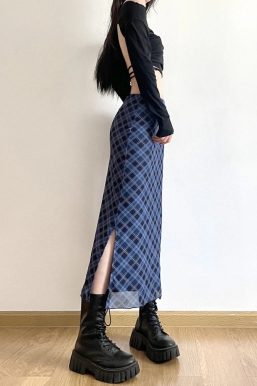 Plaid Midi Skirt
