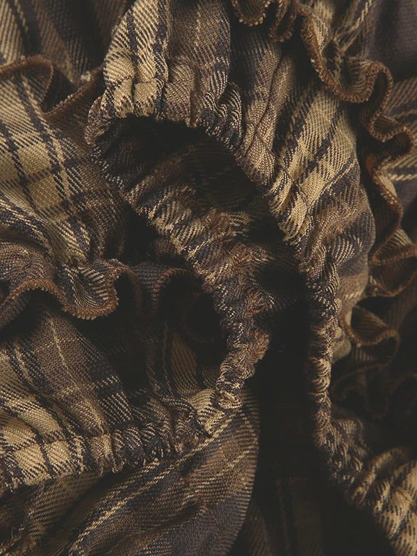 Plaid Ruffled Mini Skirt