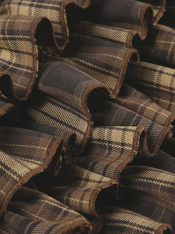 Plaid Ruffled Mini Skirt