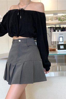 Pleated College Mini Skirt