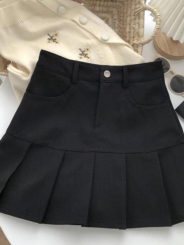 Pleated College Mini Skirt