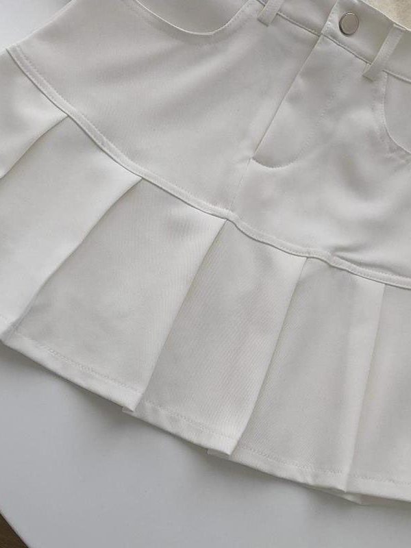 Pleated College Mini Skirt