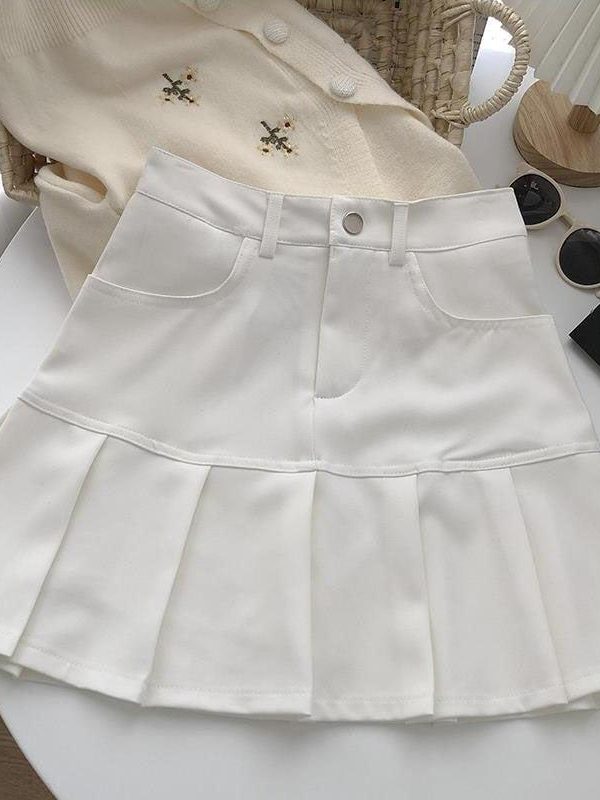 Pleated College Mini Skirt