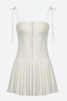 Pleated Corset Mini Dress