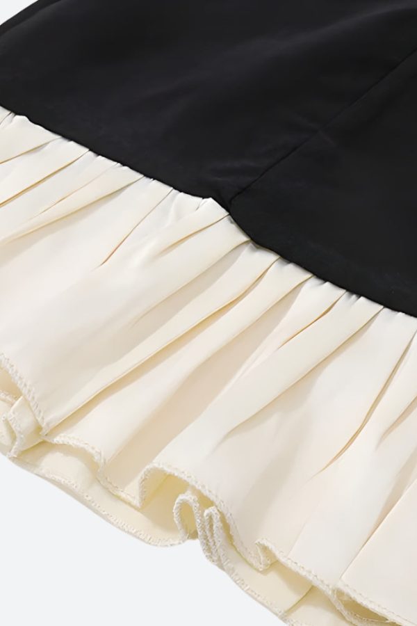 Pleated Hem Mini Dress