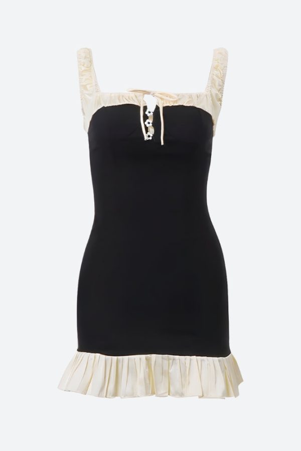 Pleated Hem Mini Dress