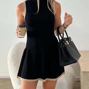 Pleated Mini Dress